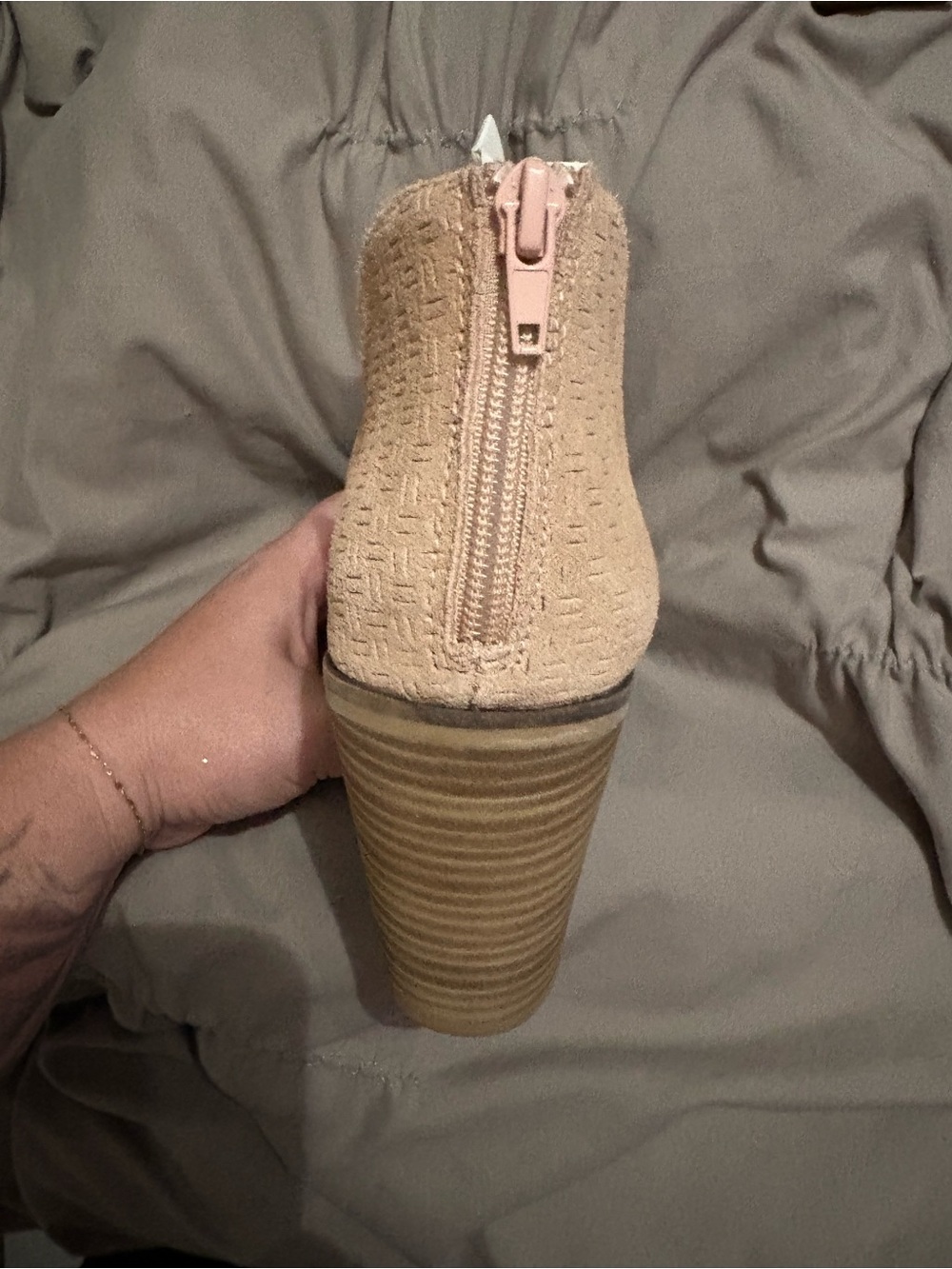 DV8 by Dolce Vita Shai Light Pink Suede Heeled Booties Size 7.5 - Picture 3 of 8